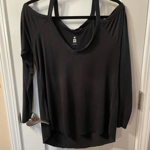 Me We cold shoulder black top.